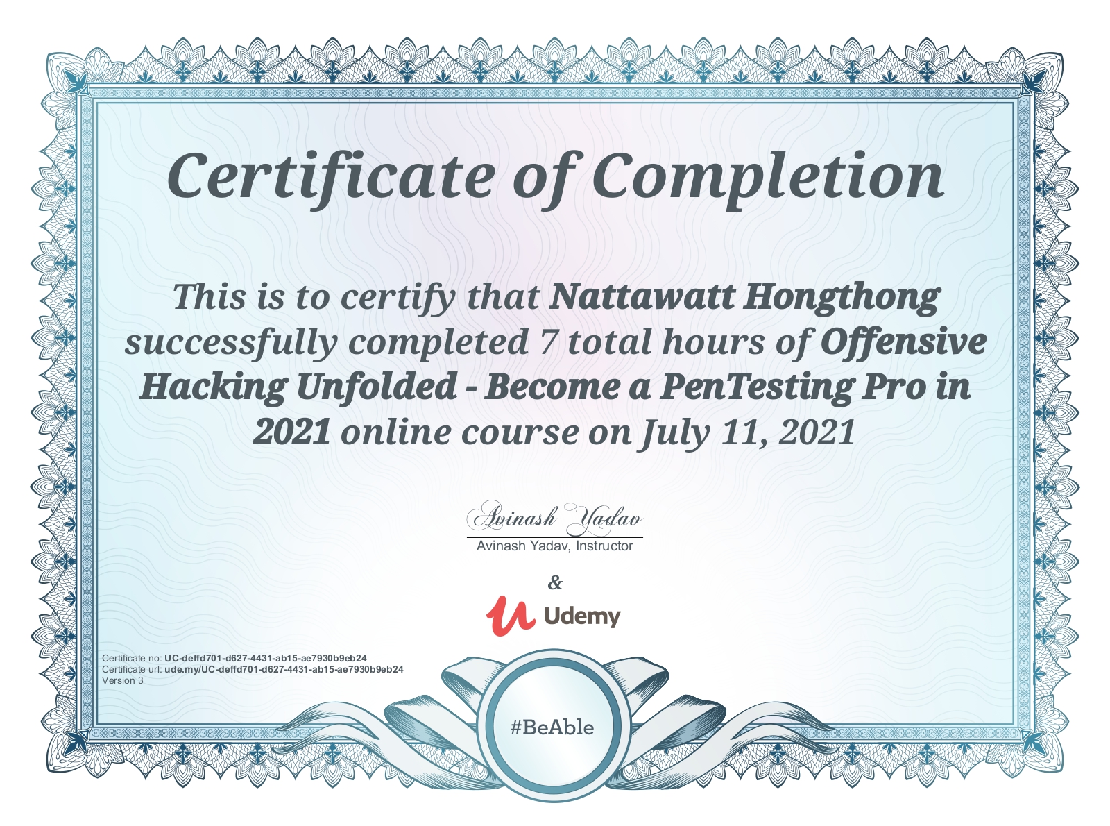 Certificate